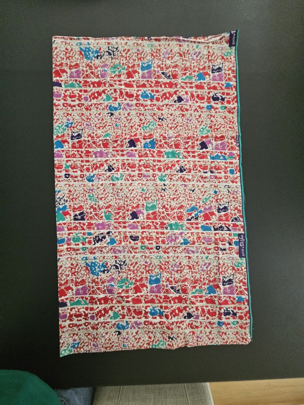 Versatile FABRIC African GHANA made , vibrant red, colors, 2 yards, NEW, uncut